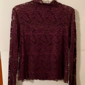Apt 9. Burgundy lace top with camisole,good condition, PL,